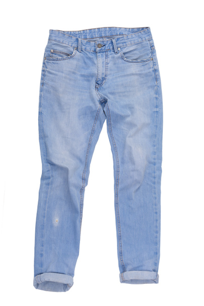 ležérní džíny kalhoty izolované na bílém pozadí - Fotografie, Obrázek