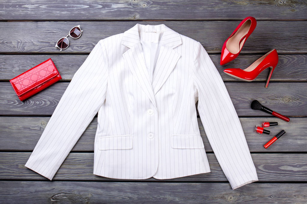 Set of businesswoman clothes and summer accessories. - Photo, Image