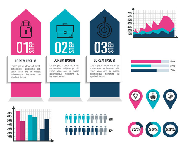 иконки бизнес-инфографических шаблонов
 - Вектор,изображение