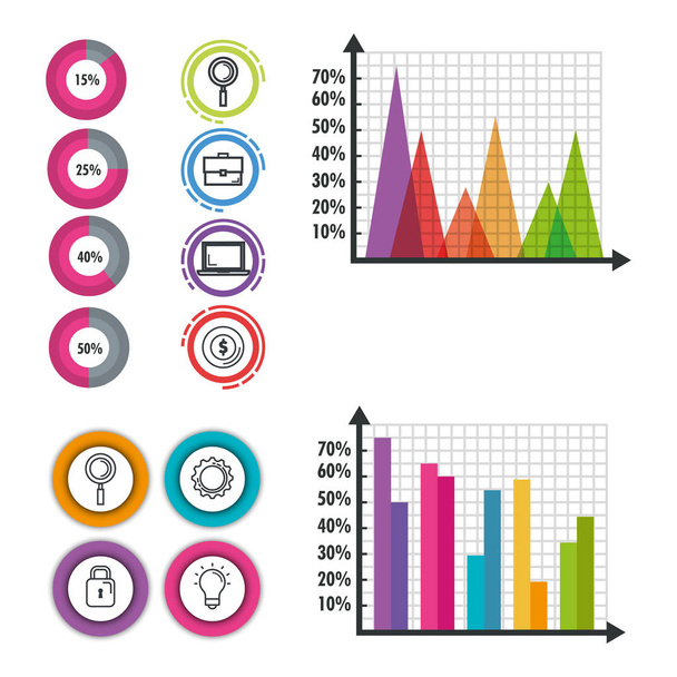 iş Infographic şablon ikonları/simgeleri - Vektör, Görsel