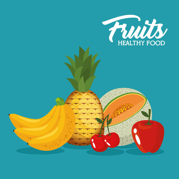 fresh organic fruit concept - Vector, Image