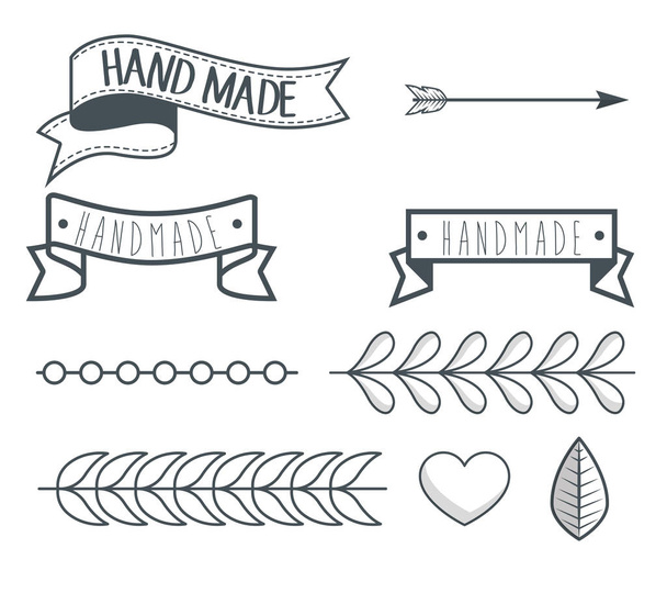 vintage hand made logotypes and labels - Vector, afbeelding