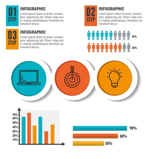 business infographic template icons - Вектор,изображение