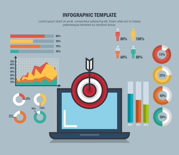 technology and business infographic template icons - Vector, Image