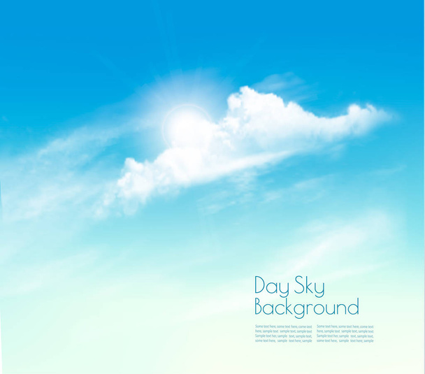 雲と太陽の日の空の背景。ベクトル - ベクター画像