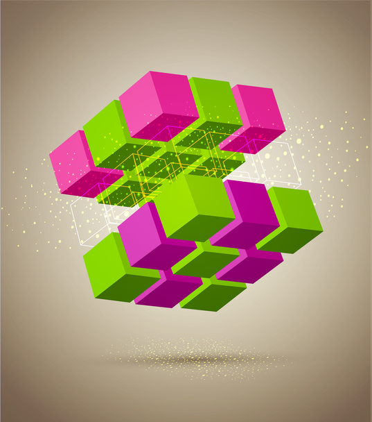 vector abstract colorful cube - Вектор,изображение