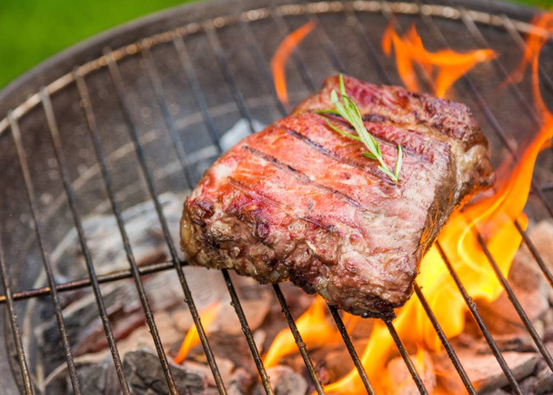 Tasty outdoors grill, close-up view  - Fotó, kép