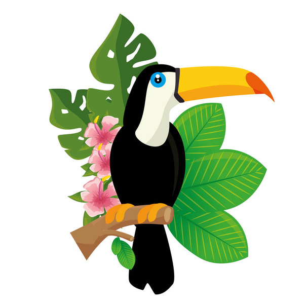 ikona tropikalne ptak Tukan - Wektor, obraz