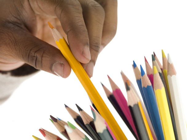 Penna da colorare su una mano
 - Foto, immagini