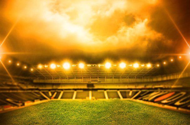Illuminated football stadium - Photo, Image