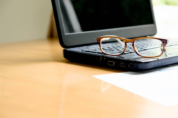 A Glasses on laptop  - Foto, Imagem