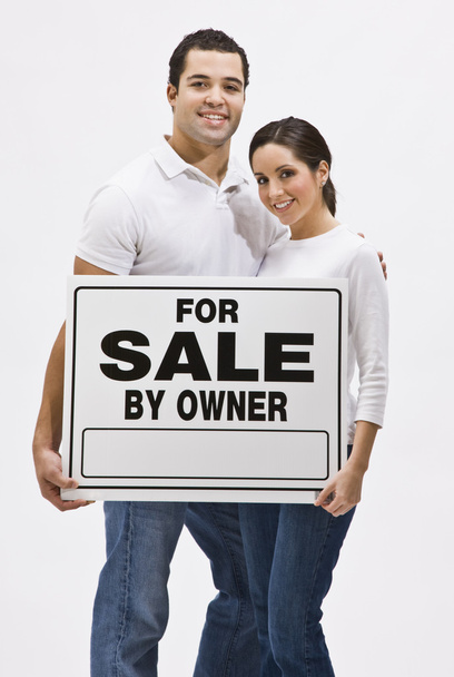 Couple With For Sale By Owner Sign - Photo, Image