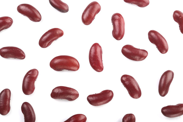 red kidney bean isolated on white background. Top view. Flat lay - Photo, Image