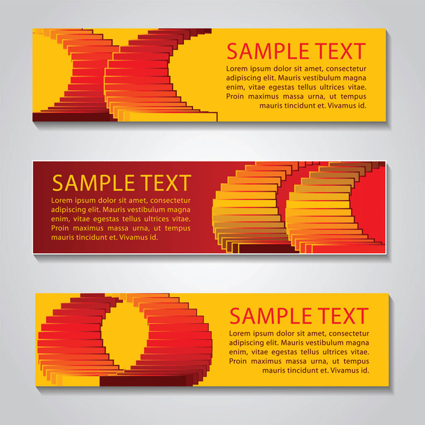 Red and yellow abstract stairway blend banner.Vector corporate d - Vector, Image