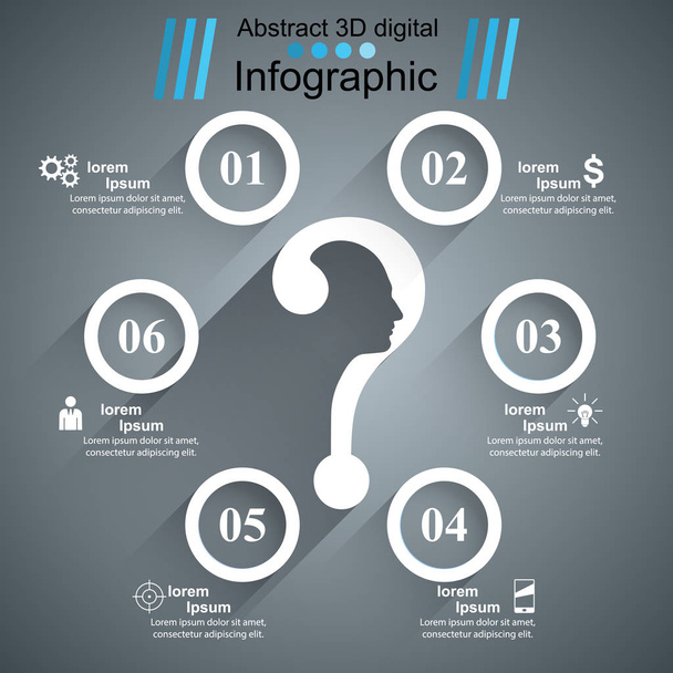 Business infographics. Question mark, head, avatar. - Vector, Image