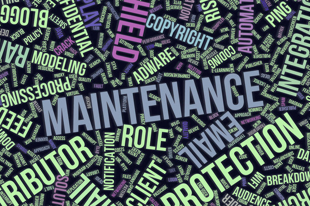 Maintenance, conceptual word cloud for business, information tec - Photo, Image