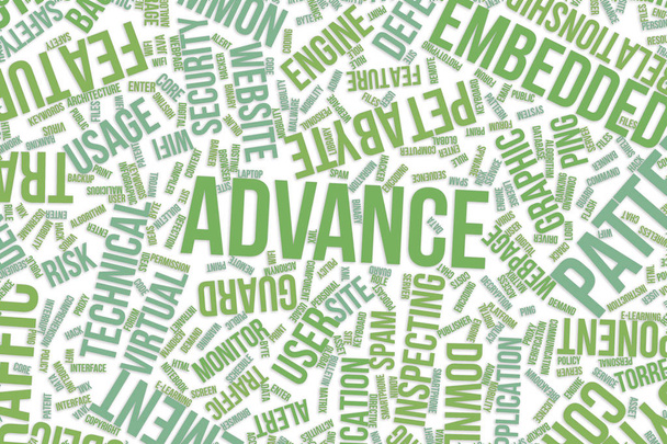 Advance, koncepcyjny słowo cloud dla firm, technologie - Zdjęcie, obraz