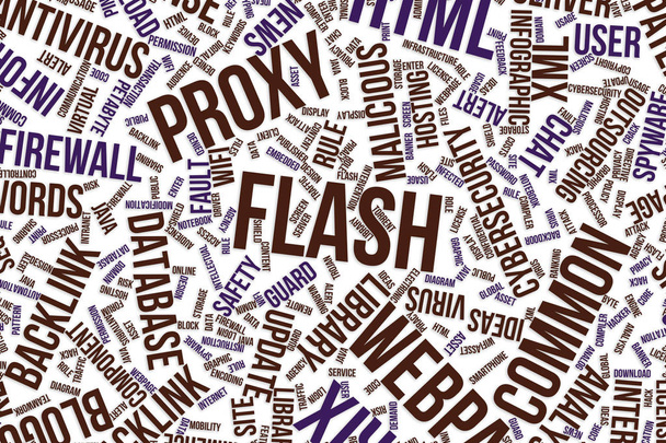 Flash, nuvem de palavras conceitual para negócios, tecnologia da informação
 - Foto, Imagem