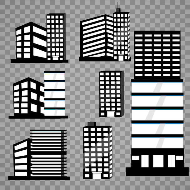 Düz bir stil şehir silüeti. Modern kentsel landscape.vector illüstrasyon - Vektör, Görsel