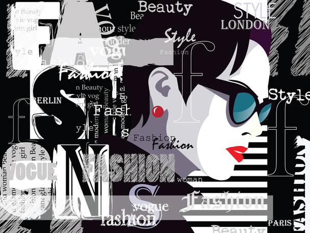 Fashion woman in style pop art. - Vector, Image