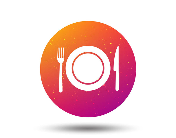 Dish, fork and knife icons. Cutlery sign. - Вектор,изображение