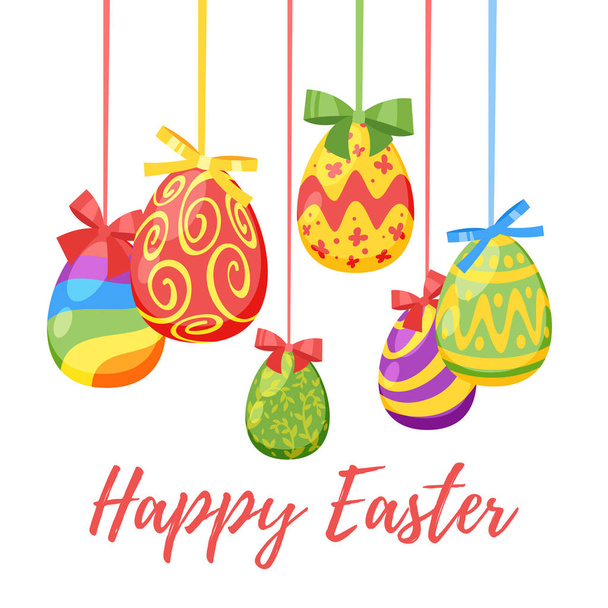 Easter day greeting card - Vector, imagen