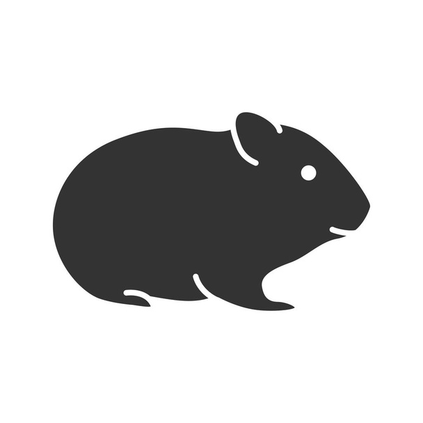 Hamster glyph icon. Rodent. Silhouette symbol. Negative space. Vector isolated illustration - ベクター画像