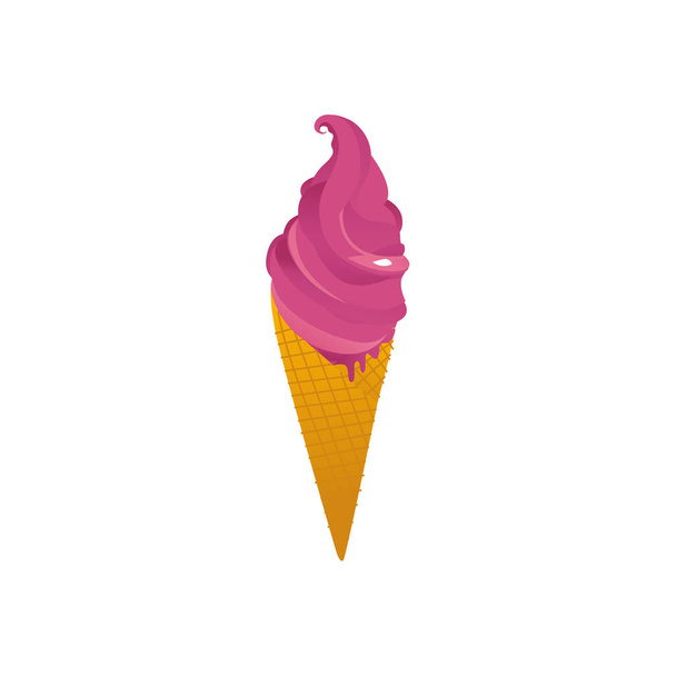 Vector cartoon ice cream dessert sweet food icon - Vecteur, image