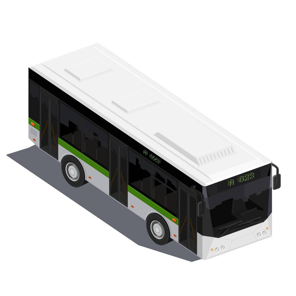 Vector isométrico blanco bus
 - Vector, Imagen