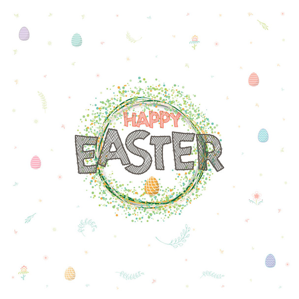 Spring - Easter is a beautiful badge, like a sticker for social networks. - Vetor, Imagem