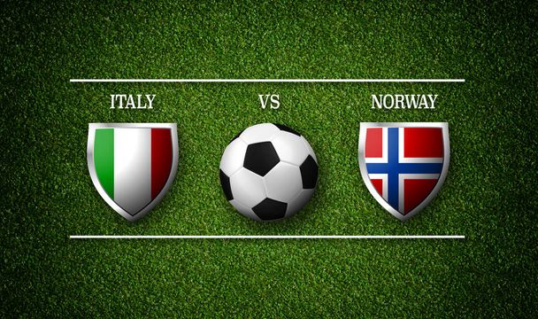Piłka nożna mecz harmonogram, Norwegia vs Włochy - Zdjęcie, obraz