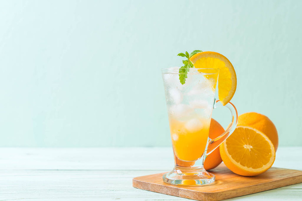 orange juice with soda - Fotoğraf, Görsel