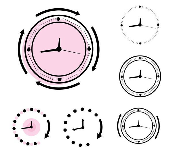 Ikona hodin v moderní plochý izolované na pozadí. Symbol hodin ikona stránky pro design webových stránek. Vektorové ilustrace. - Vektor, obrázek