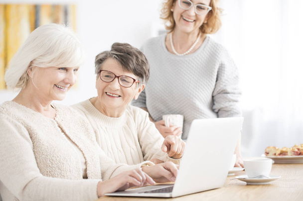 Elderly women using Internet - Foto, Imagem