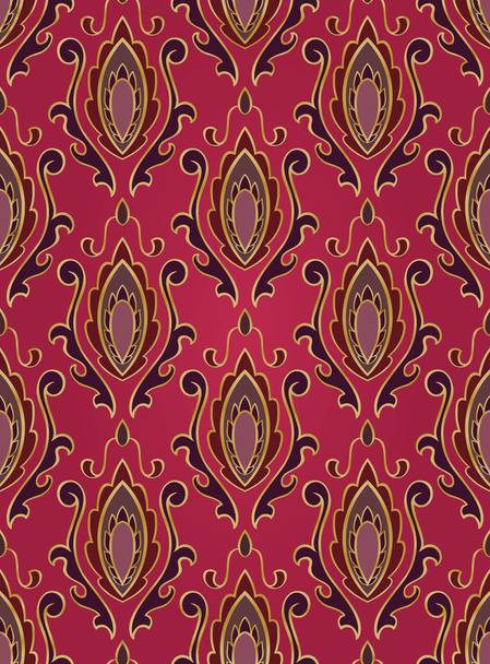Pink pattern with damask. - Vetor, Imagem