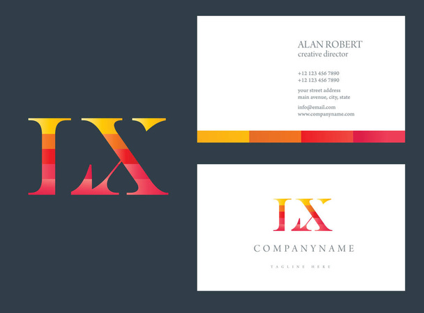 logotipo multi-cor LX, modelo de cartão de visita
 - Vetor, Imagem