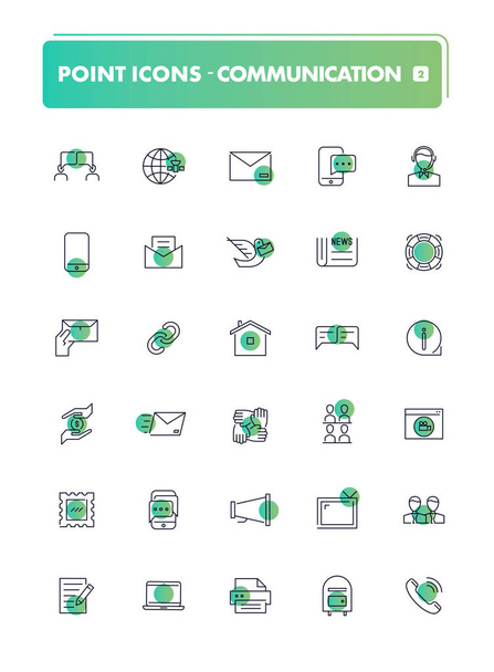 Set of 30 line icons. Communication  - Vettoriali, immagini