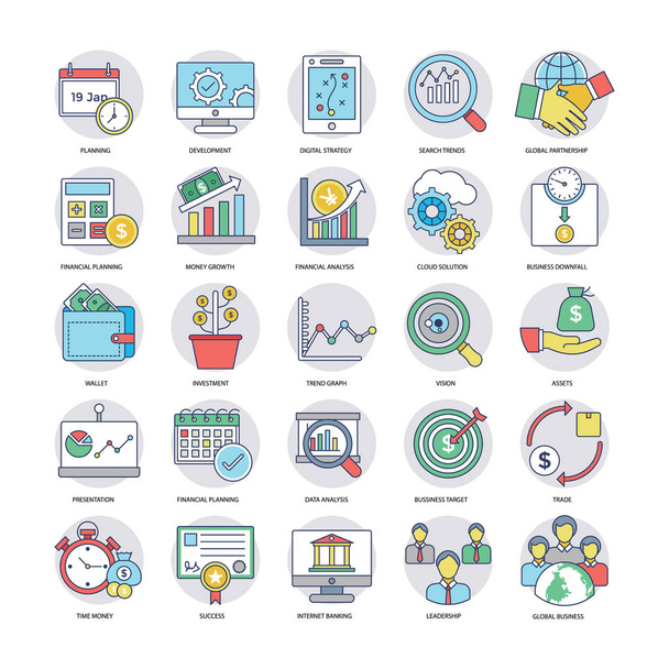 Business Flat Icons Collection  - Vector, Image