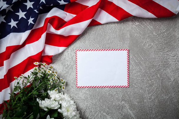 USA flag on grey background - Fotó, kép