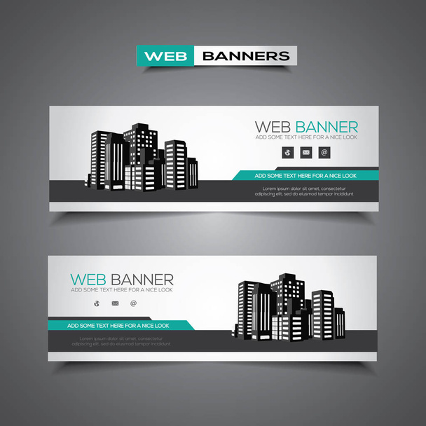 Banner or header for website or print use, abstract design with skyscrapers and catchy colors - Vettoriali, immagini