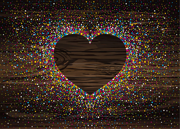 Multicolored rainbow confetti in the shape of a heart. Vector - Vecteur, image