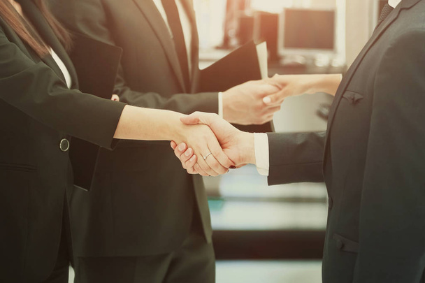 concept of cooperation.handshakes when meeting business partners - Fotó, kép