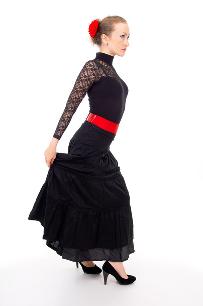 girl in a dress dances flamenco - Фото, зображення