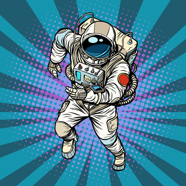 astronaut runs, the hero of space - ベクター画像