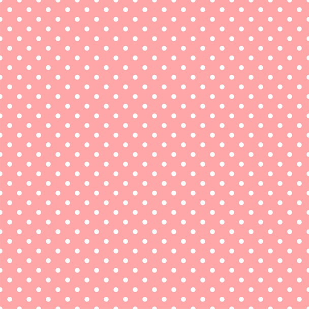 White polka dots on pink background - Vector, Image