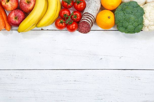 Frutas e legumes coleta de alimentos ingredientes de cozinha copysp
 - Foto, Imagem