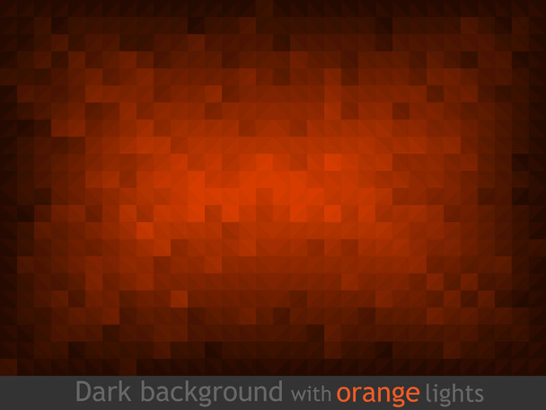 暗い赤とオレンジ色の正方形のモザイクの抽象的な背景 - ベクター画像