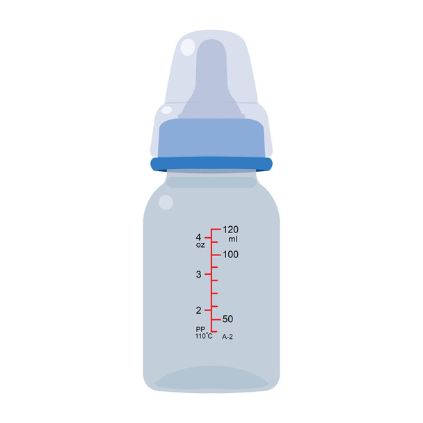 Üveg vagy a Baby bottle etetés, a csecsemők és a kisgyermekek vektoros illusztráció - Vektor, kép
