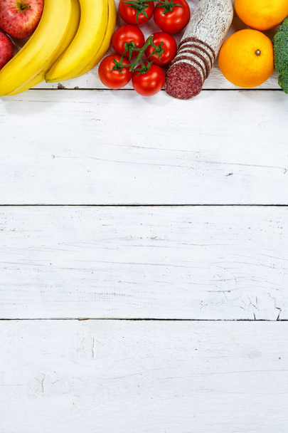 Recolección de alimentos de frutas y verduras ingredientes de cocina portra
 - Foto, Imagen