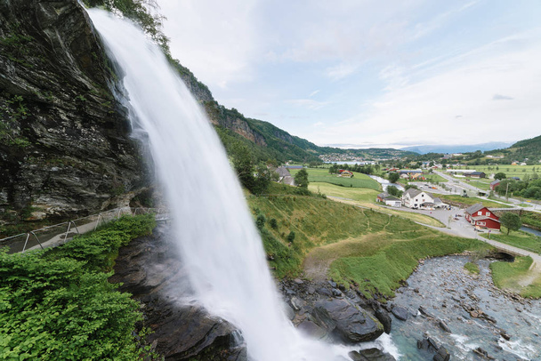 Steinsdalsfossen - waterfalls in Norway - Фото, изображение